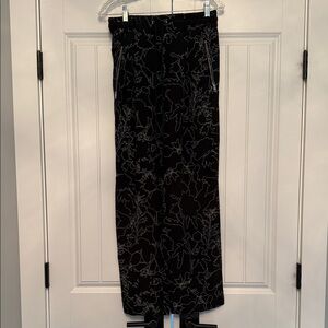 Black Floral Women's Flowy Pants